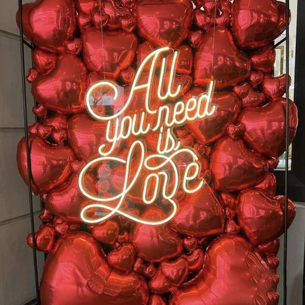 All You Need Is Love Neon Sign Custom Wedding Party LED Neon Light Sign Wedding Backdrop Wall Decor Welcome Sign Engagement Gift