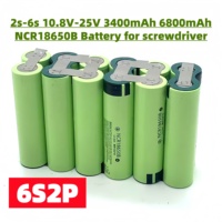 NCR18650B  rechargeable battery lithium battery pack 12v16.8V21V 3400mah\\6800mah screwdriver battery discharge current 20a 18650