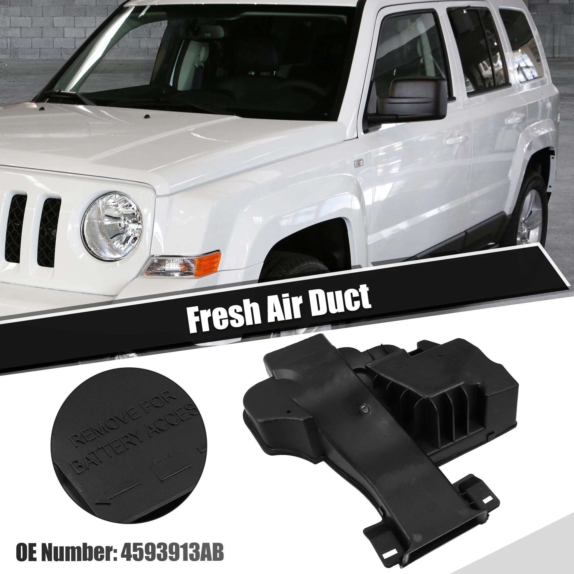 UXCELL Samochodowy przewód powietrzny Wąż wlotu powietrza do Jeep Compass 2007-2017 do Jeep Patriot 2008-2017 4593913 AB