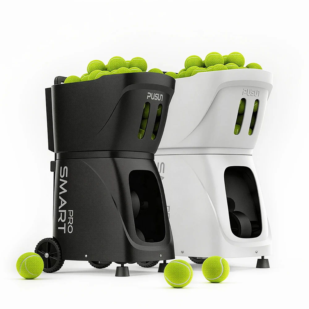 Pusun Smart Tennis Ball Machine, WiFi APP Control Automatic Ball Launcher, Portable Tennis Training Equipment