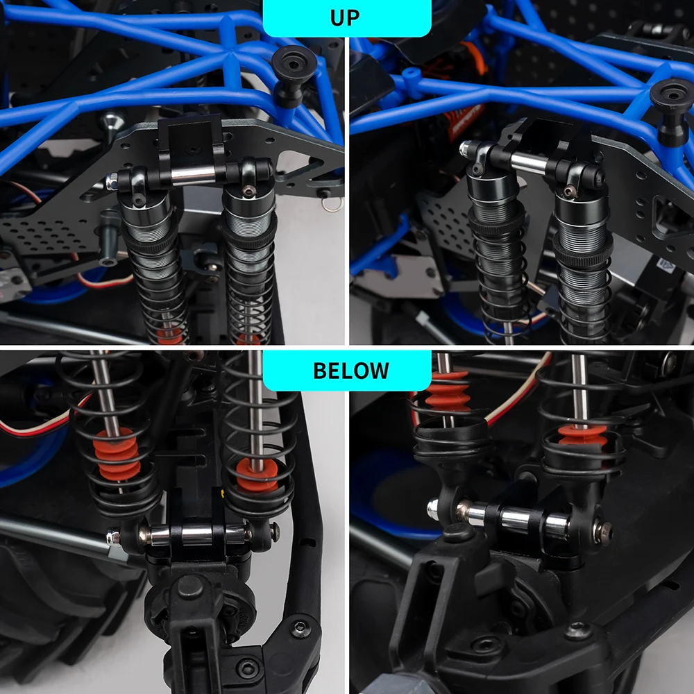 AXSPEED-Juego de soporte de montaje de choque superior e inferior de aleación de aluminio para LOSI 1/8 LMT 4WD Monster Truck, piezas de mejora