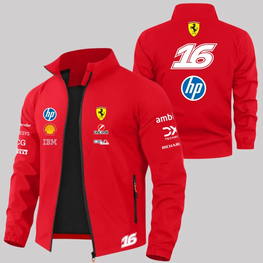 Scuderia Ferrari 2026 Charles Leclerc Hamilton Schumacher Jacket, Outdoor MOTO Windproof Jacket, Men's and Women's Fan Jackets