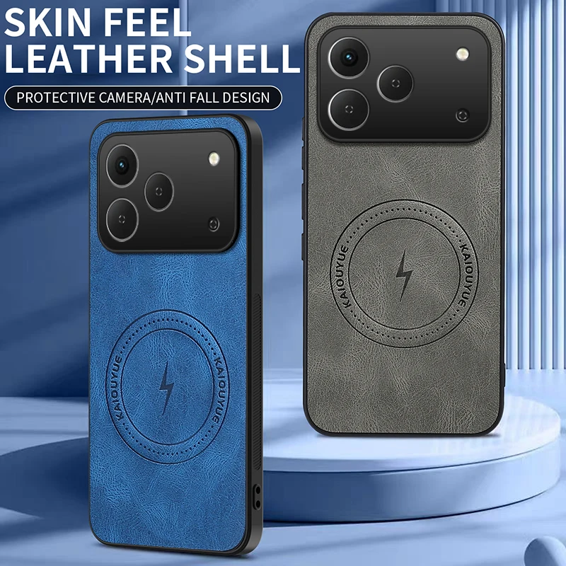 Funda Magnética de Cuero Mate para Teléfono Tecno Spark 50, Funda Trasera con Carga Inalámbrica, Fundas para Tecno Spark 30 30 Pro