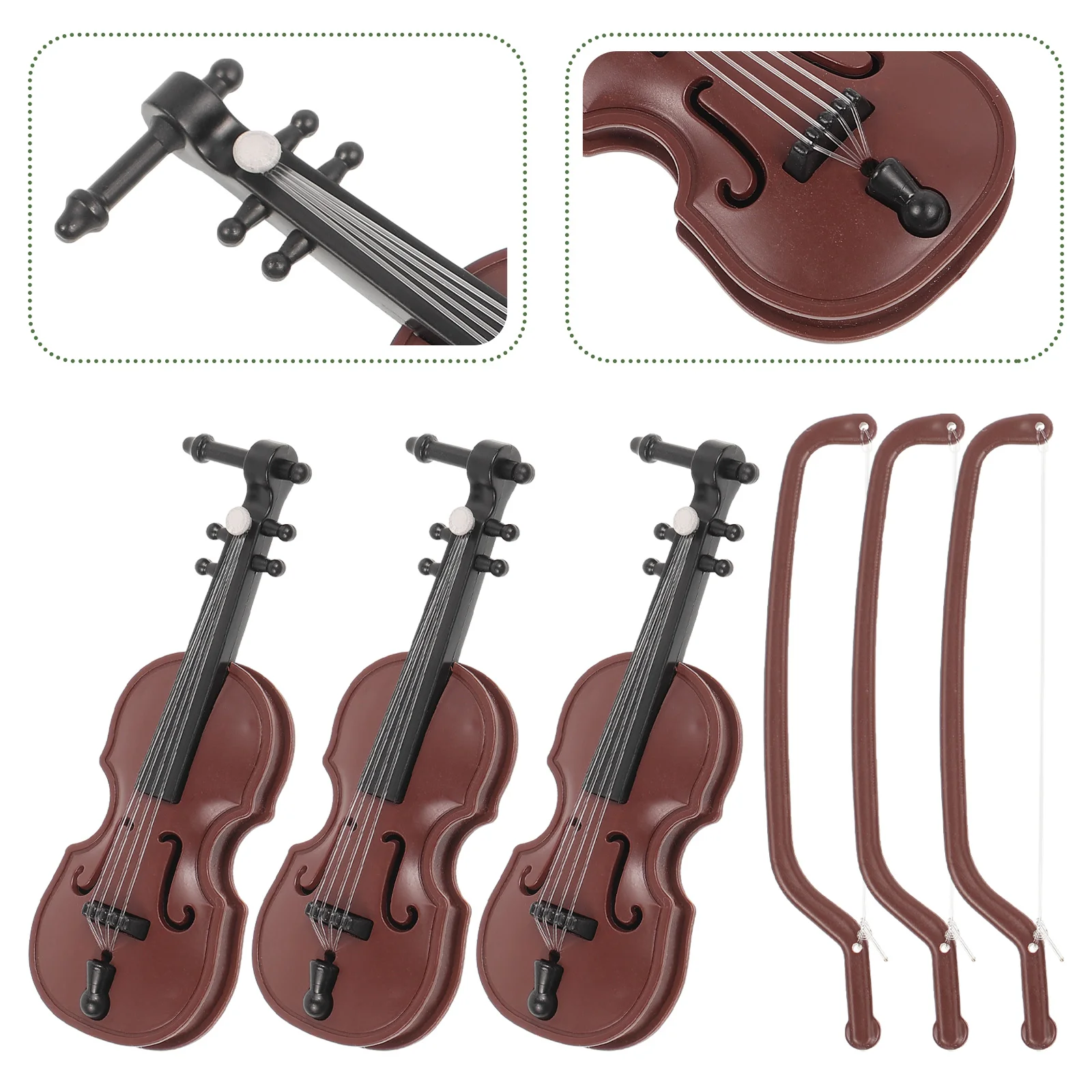 20 Sets Mini Violin Christmas Decor Props Desktop Decorations Toy Room Models Violins Plastic Decors Baby Nativity Ornaments