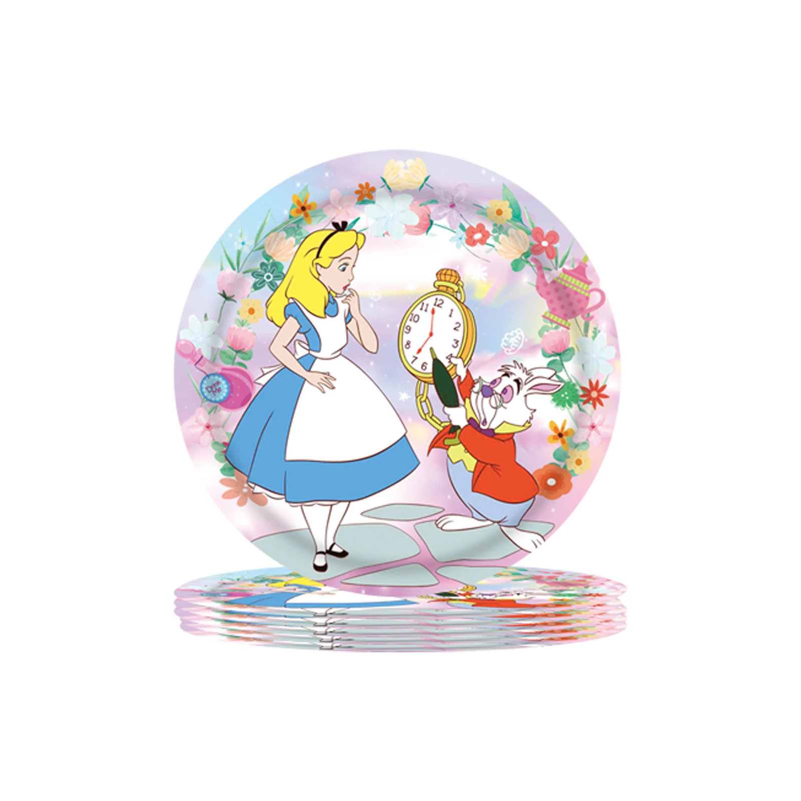 Alice in Wonderland Disney Party Supplies Balloons Cup Plates Napkins Tableware Set For Kids Baby Shower Birthday Party Decorati