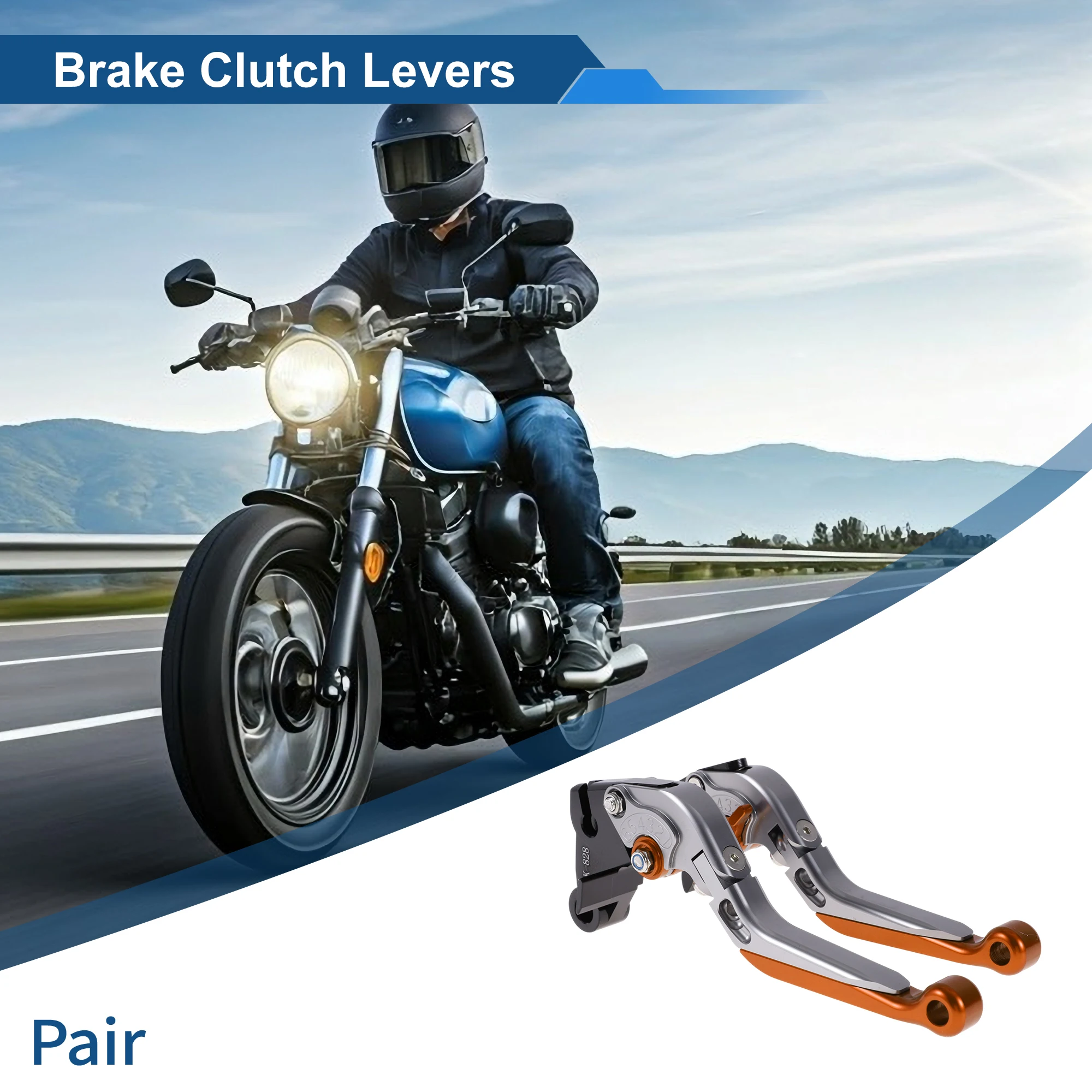 

Motoforti Adjustable Short Long Brake Clutch Levers for Kawasaki ZZR600 Titanium Orange