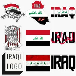 Iraq Flag Map Creative Waterproof PVC Stickers Assecories for Room Laptop Motorcycle Car Bumper Window Truck Bicycle Fridge Wall