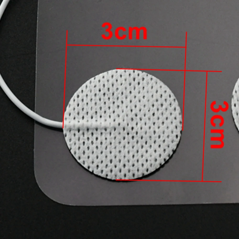 3cm*3cm electrode pad for low medium frequency electrotherapy,Cable L=8CM connector=2.0mm,10pcs pack