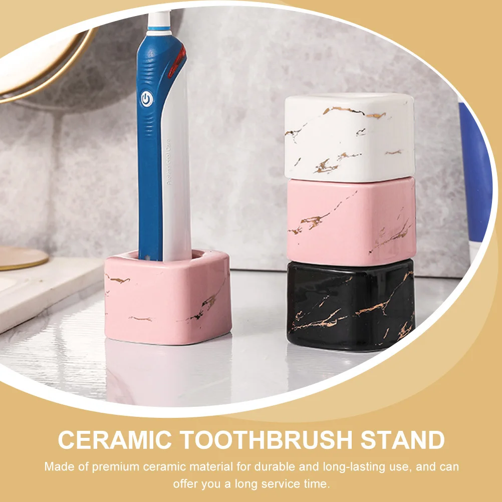 

Household Ceramic Electric Toothbrush Holder Marble Texture Bathroom Stand Toothbrush Organizer Storage