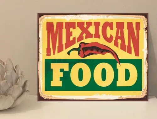 Mexican Food Rustic Retro Metal Plaque Sign Gift House Novelty (mt95)-Aluminum
