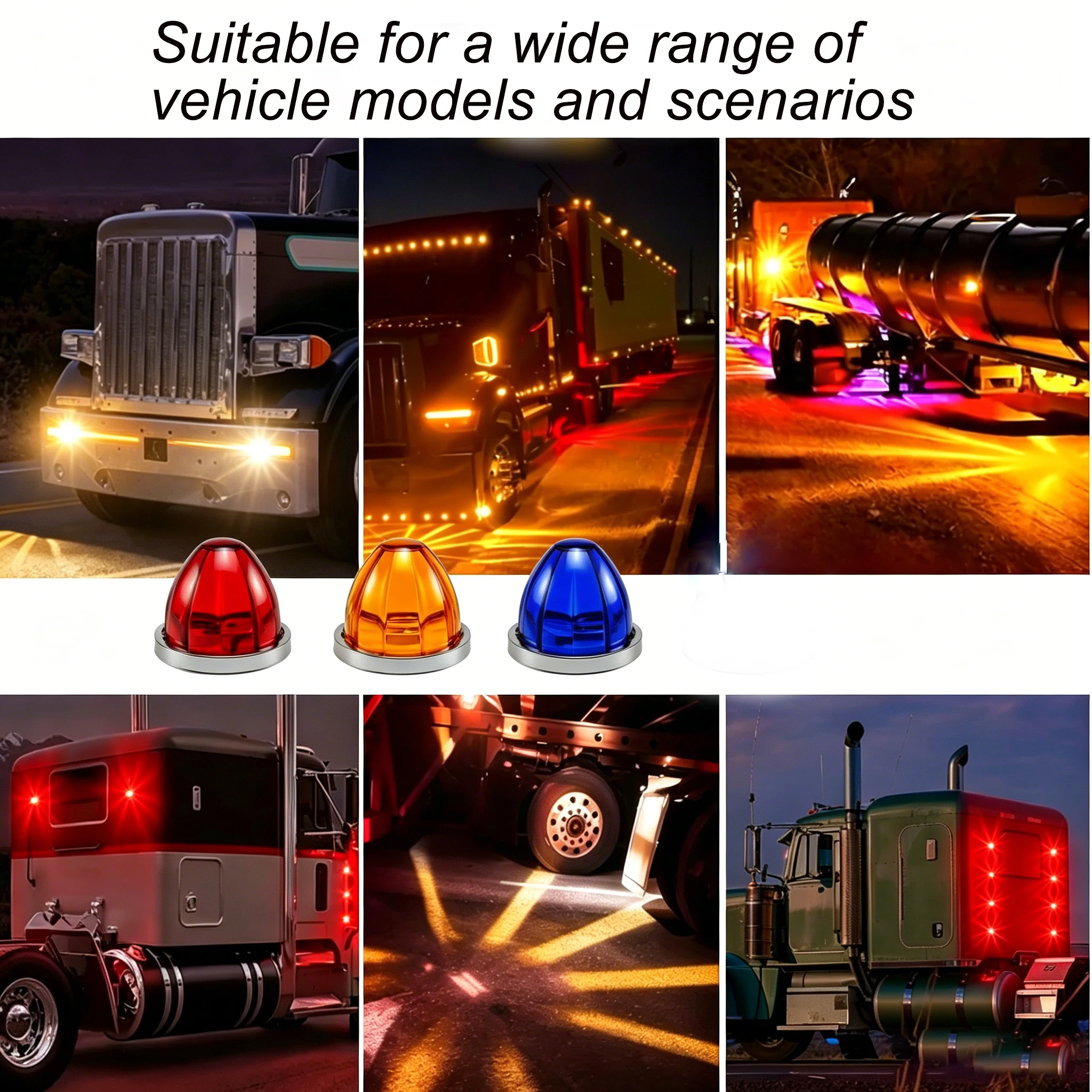 12V LED Watermelon Side Marker Light Trailer Clearance Lamp for Trucks RV Bus Amber Red Blue