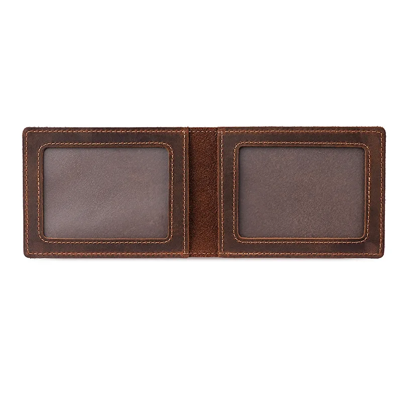 رقيقة حامل بطاقة الائتمان محافظ ضئيلة جلد طبيعي رخصة القيادة غطاء حامل للرجال بطاقة المحفظة جلد البقر حافظة بطاقات الهوية #6