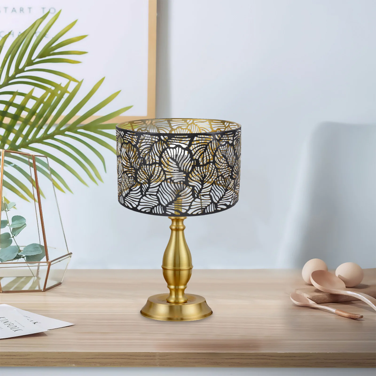 

Железный абажур для настольной лампы в европейском стиле, современный простой дизайн в виде листьев E27 E14, романтический полый абажур для спальни