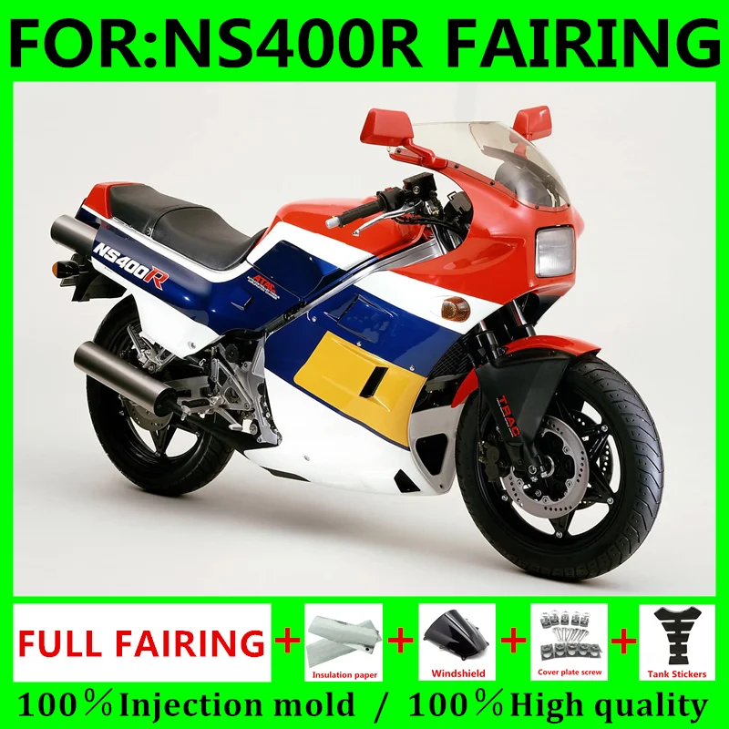 Fit for Honda NS400 R NS400R 1985 1986 1987 Motorcycle kit Fairing Set Bodywork Panel Kit NS 400R 85 86 87 NS 400 R Fairings