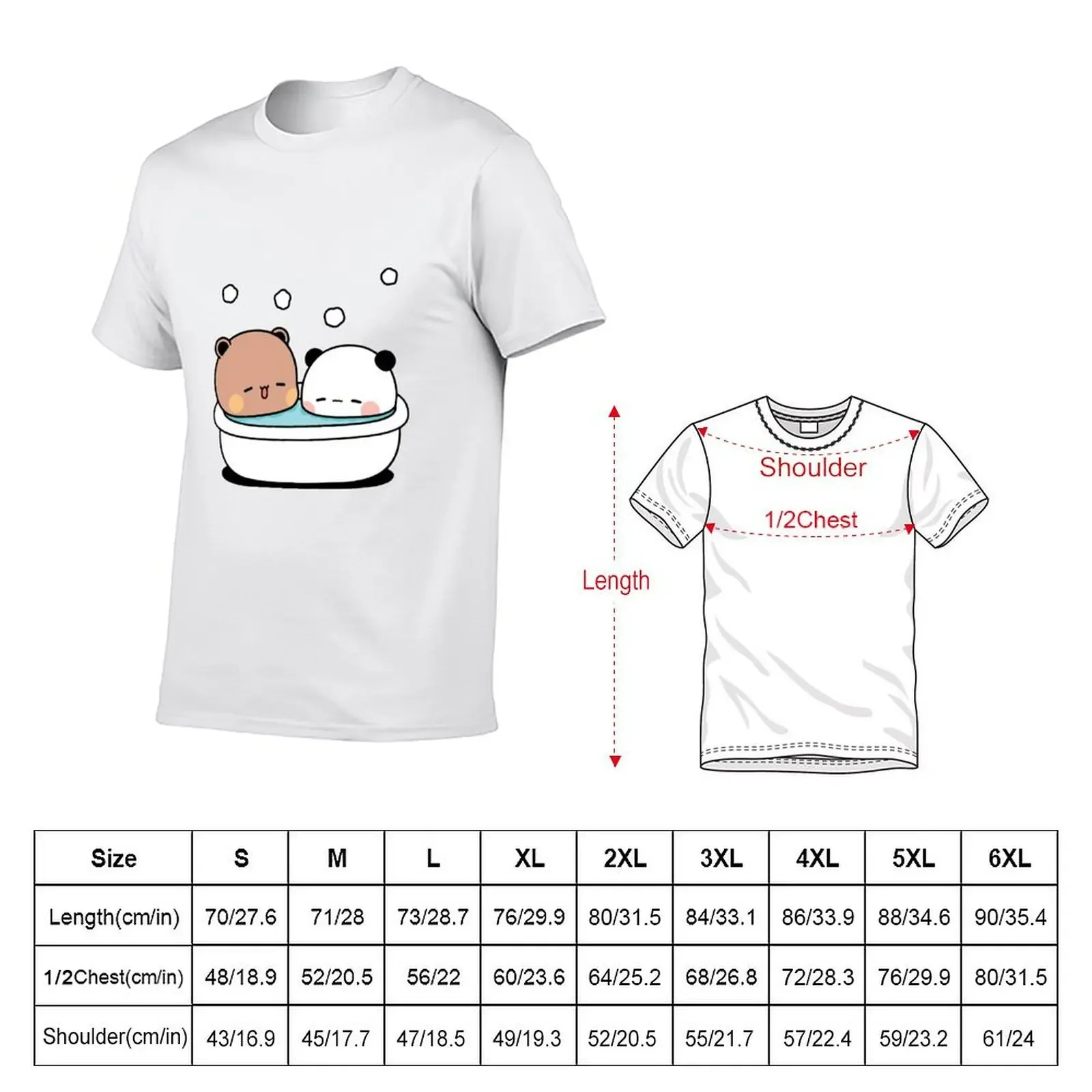 Bear and Panda Bubu Dudu Bath T-Shirt baggy shirts oversizeds affliction shirts anime clothes mens t shirts casual stylish