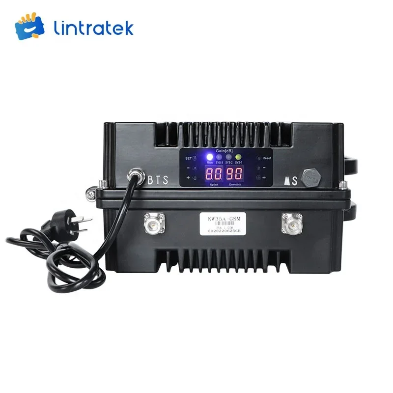 Lintratek 3g 4g Commercial 2w Mobile Network 900 1800 2100mhz Amplifier High Poower 1km Outdoor Gsm Fiber Optic Repeater