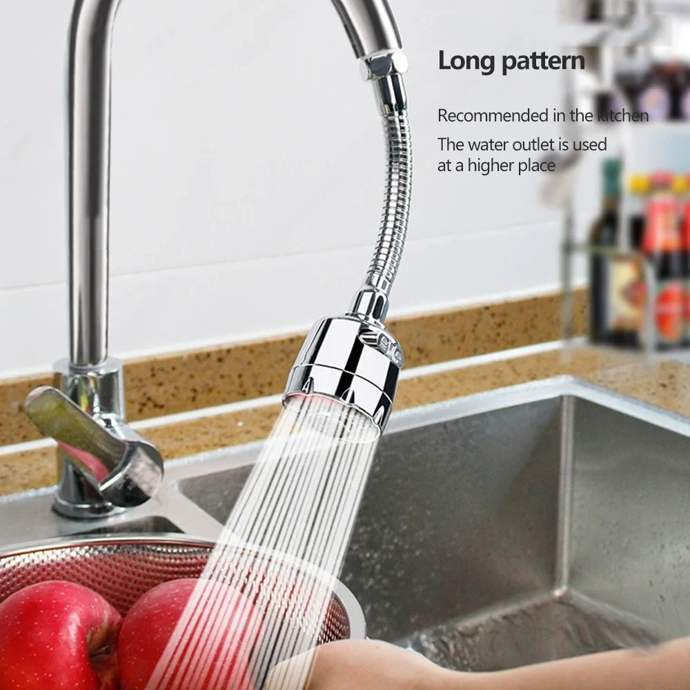 หัวก๊อกน้ำหมุนได้ 360 องศา พร้อมหัวฉีดปรับได้สองโหมด ตัวกรองน้ำ ประหยัดน้ำ หัวฉีดน้ำแบบกระจาย ตัวเชื่อมต่อก๊อกน้ำ