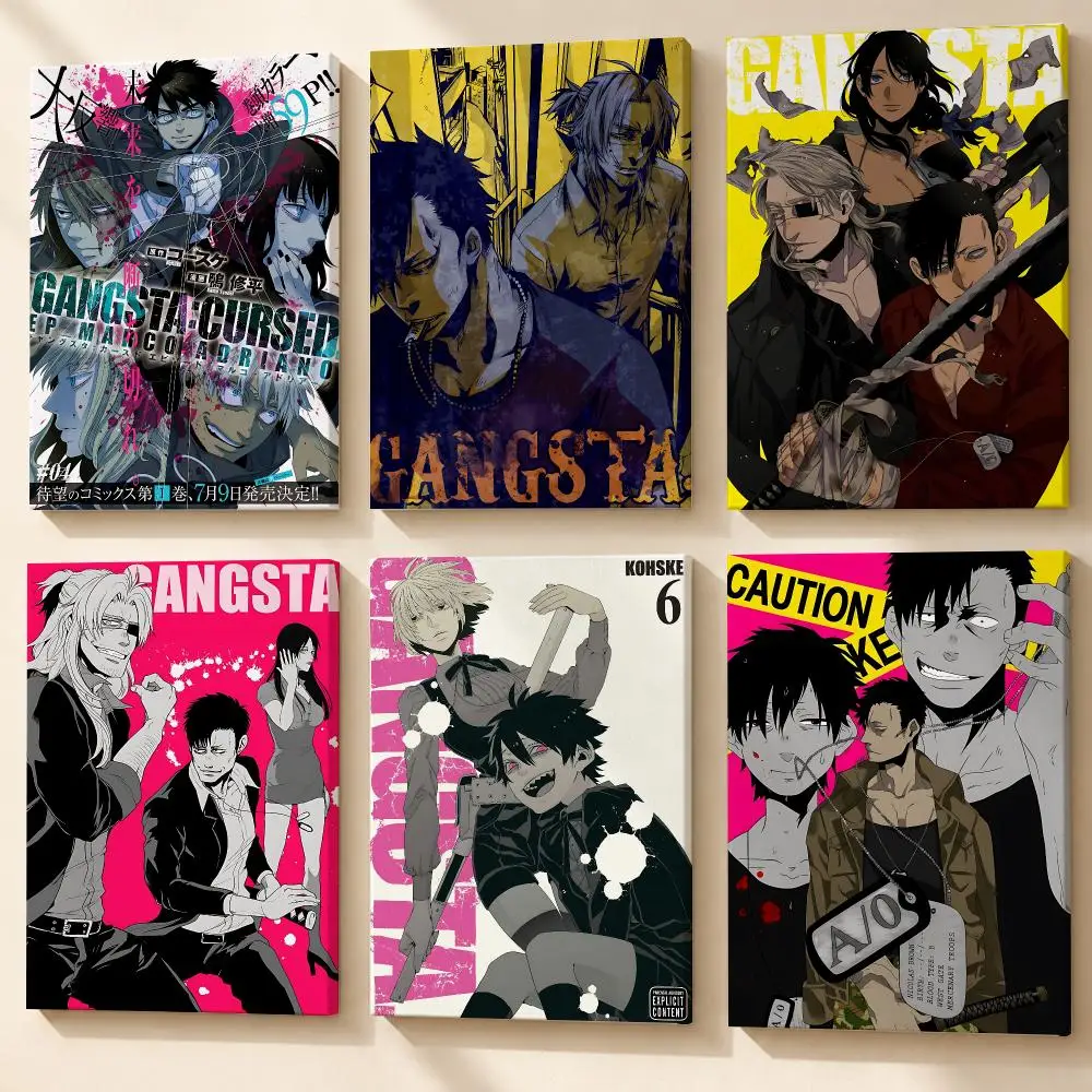 Anime G-GANGSTA Framed Wall Painting Canvas Poster Wooden Stretcher Frame Inner Frame Kit for Wall Art Painting