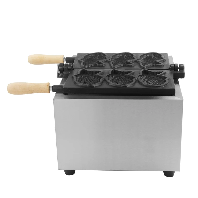 Electric 3Pcs Fish Shape Waffle Maker Taiyaki Janapese Machine For Acer Barquillos Fish Stainless Steel Waffle Maker Commercial