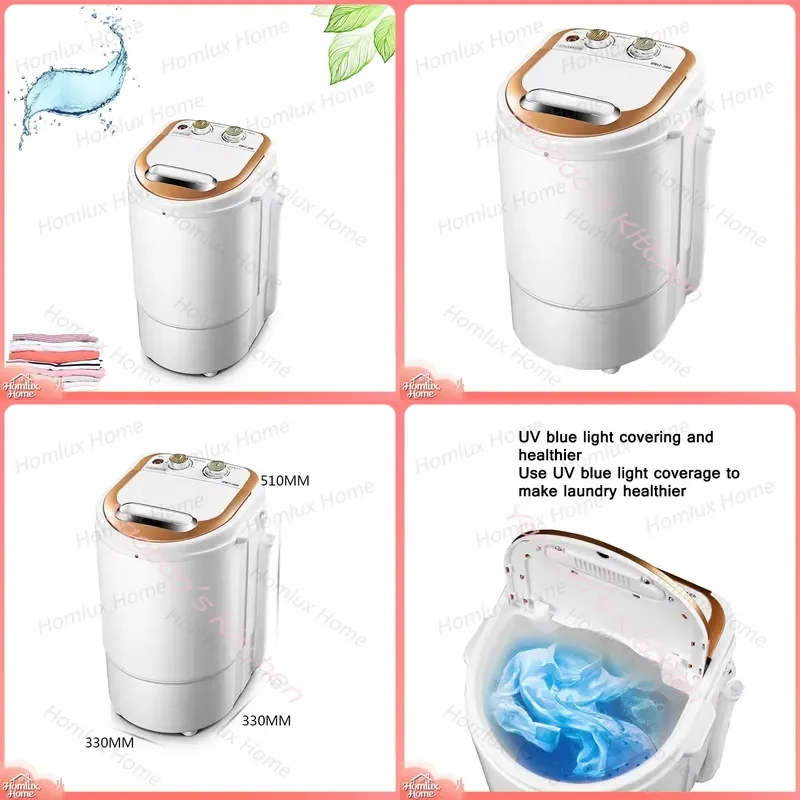 Mini Portable Washing for Dormitory Home Use Single Tub Semi Automatic Laundry and Spin Dry Washer Compact