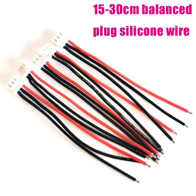 

10pcs 15cm 20cm 30cm Balanced Charging Plug 1s 2s 3s 4s 5s 6s 8s Silicone Cable 22awg Silicone Cable For Battery Accessories