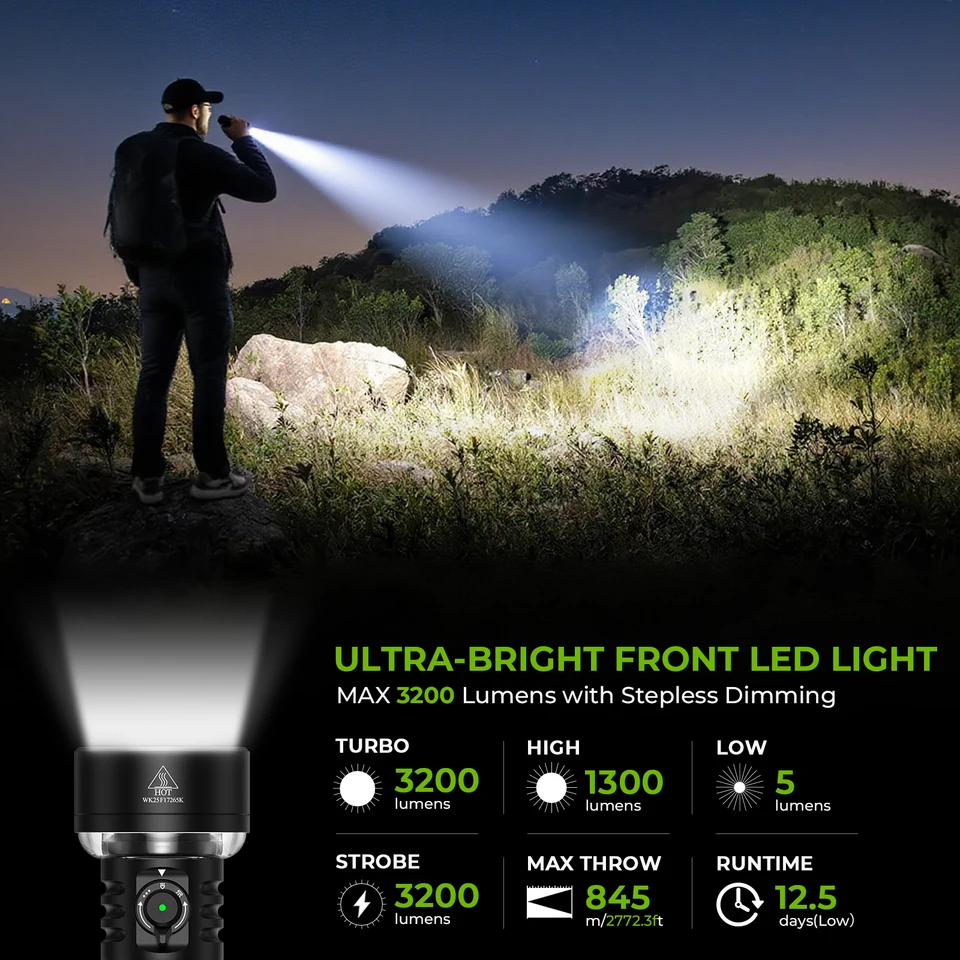 Wurkkos TS27 Flashlight 845m RGB Outdoor Camping