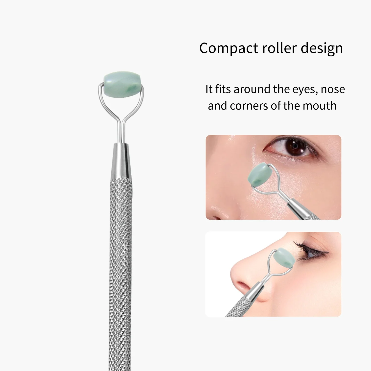 ลูกกลิ้งหยกธรรมชาติ 1 ชิ้น สำหรับนวดหน้า กัวซา ขัดผิว ชุดดูแลผิวหน้า หินนวดหน้า กระชับผิวหน้า ลดเลือนริ้วรอย ลดอาการบวมรอบดวงตา