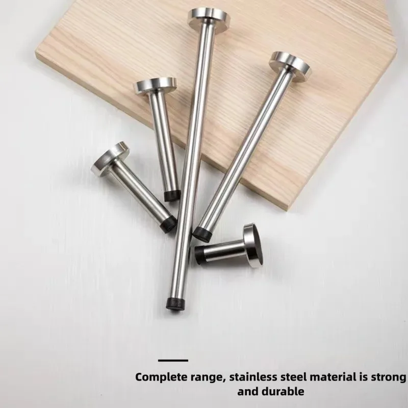 

Extra Long Door Stop Wall Protector Rubber Tipped Stainless Steel Door Bumper Floor Mounted Door Stopper Wall Guard Home