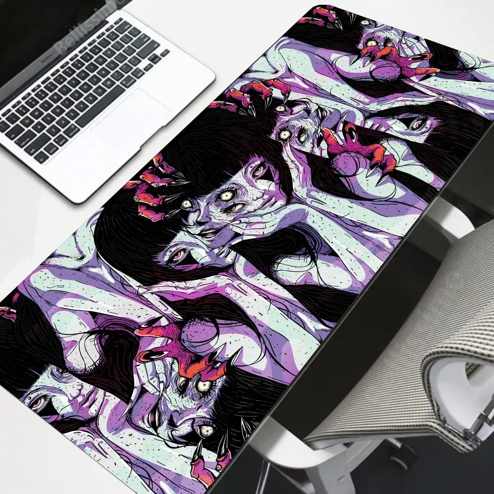 

Horror Desk Mouse Pad HD Large Mouse Pad Junji Ito Tees Desk Pad Extended Gaming Keyboard Mats Large XXL Gamer Mousepad 900x400