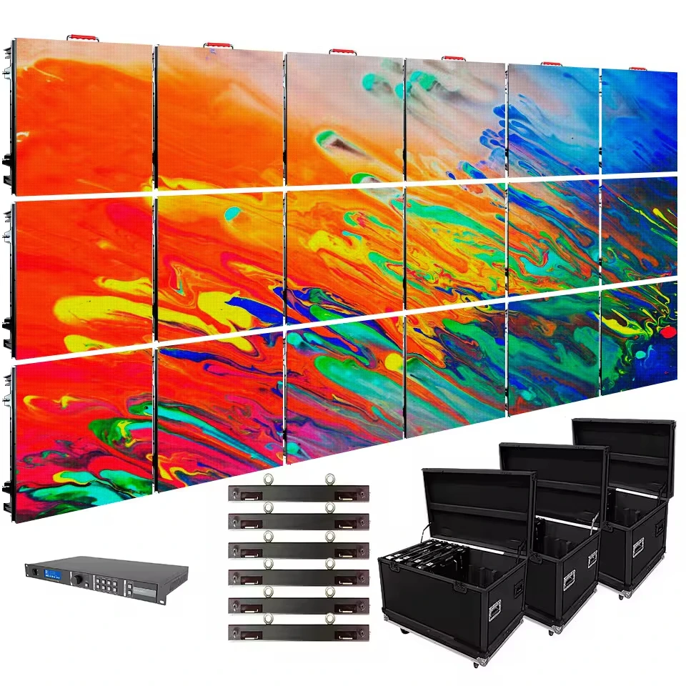 P2.6 P3.91 Turnkey Led نظام حائط الفيديو حزمة داخلي منحني تأجير عرض المعرض كشك لوحة شاشة المرحلة