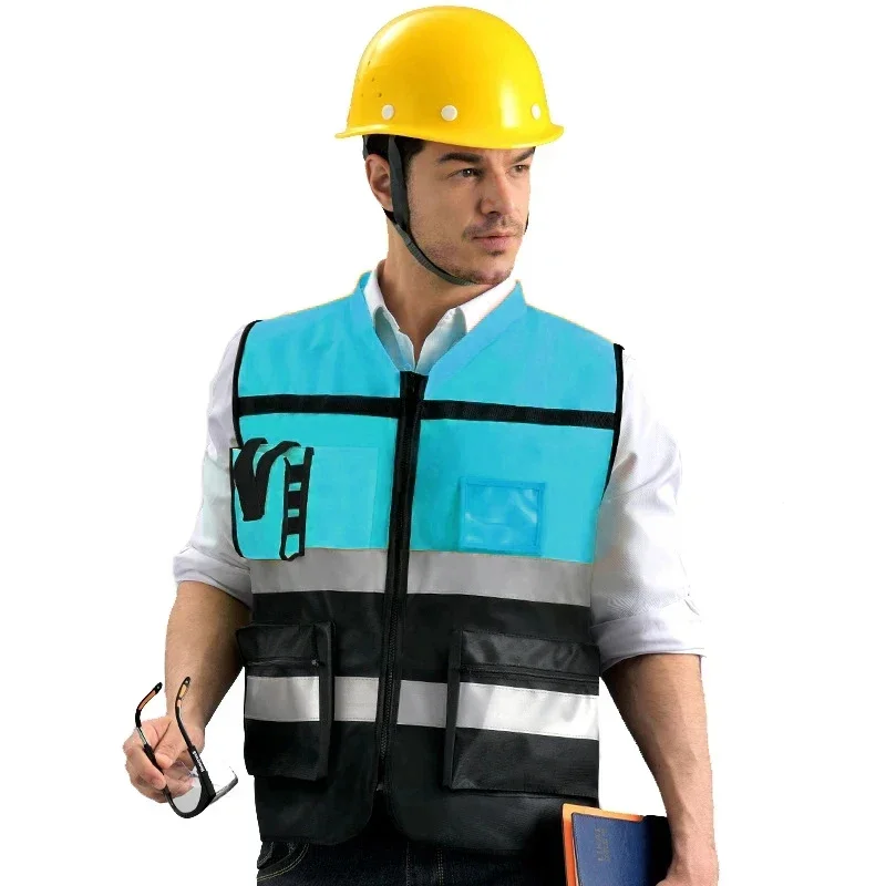 High Visibility Multi Pocket Oxford Fabric Reflective Safety Vest Customized Logo For Night Riding Reflective Vest