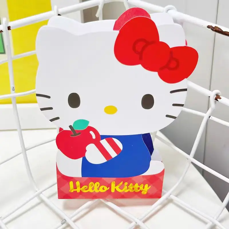 Hello Kitty Style Sticky Notes Set Cute Cartoon Sticky Notes Cinnamoroll Sanrio Kawaii Cartoon Message Book Student Notebook Set