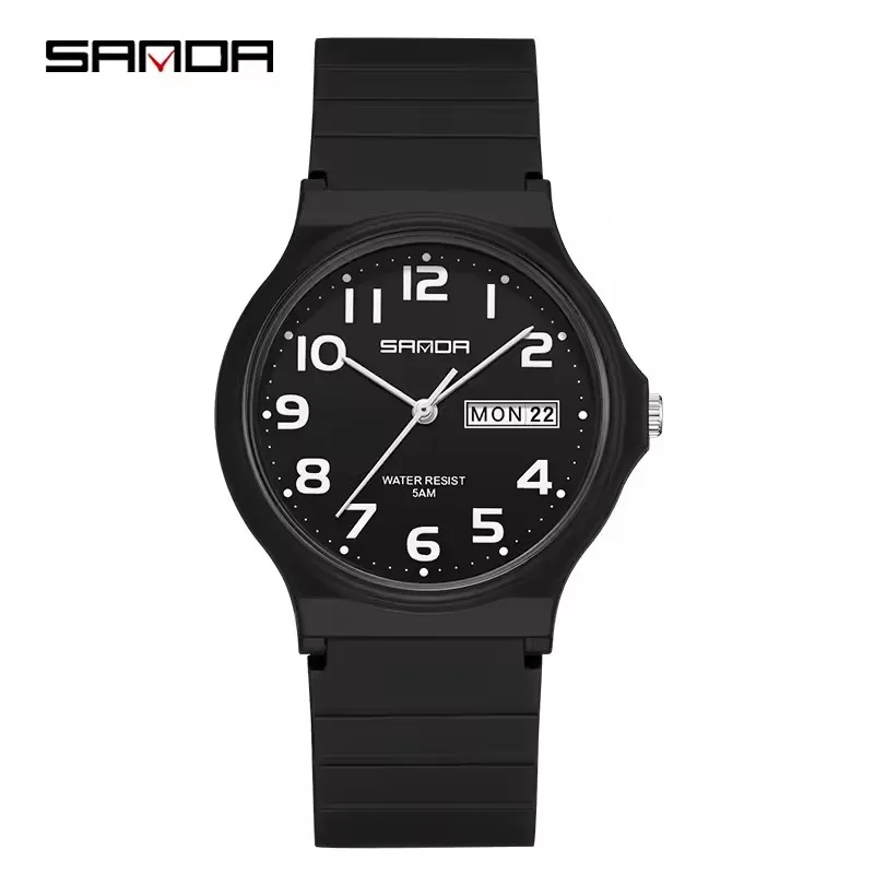 SANDA 9072 Mini Simple Student Watch Soft TPU Light Fashion Waterproof Luminous Quartz Women's Outdoor Sports Children's Watch