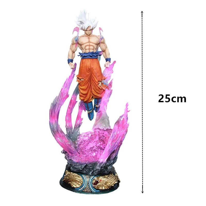25 cm Anime Dragon Ball Super Saiyajin Action Figure Ultra Instinct Goku Modell PVC Statue Sammeln Spielzeug Geschenk Ornament