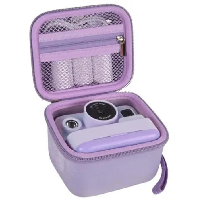 OEM ODM Classic Hard Shell EVA Waterproof Camera Case Purple Protective Storage with Zipper Closure Customizable (Only Case)