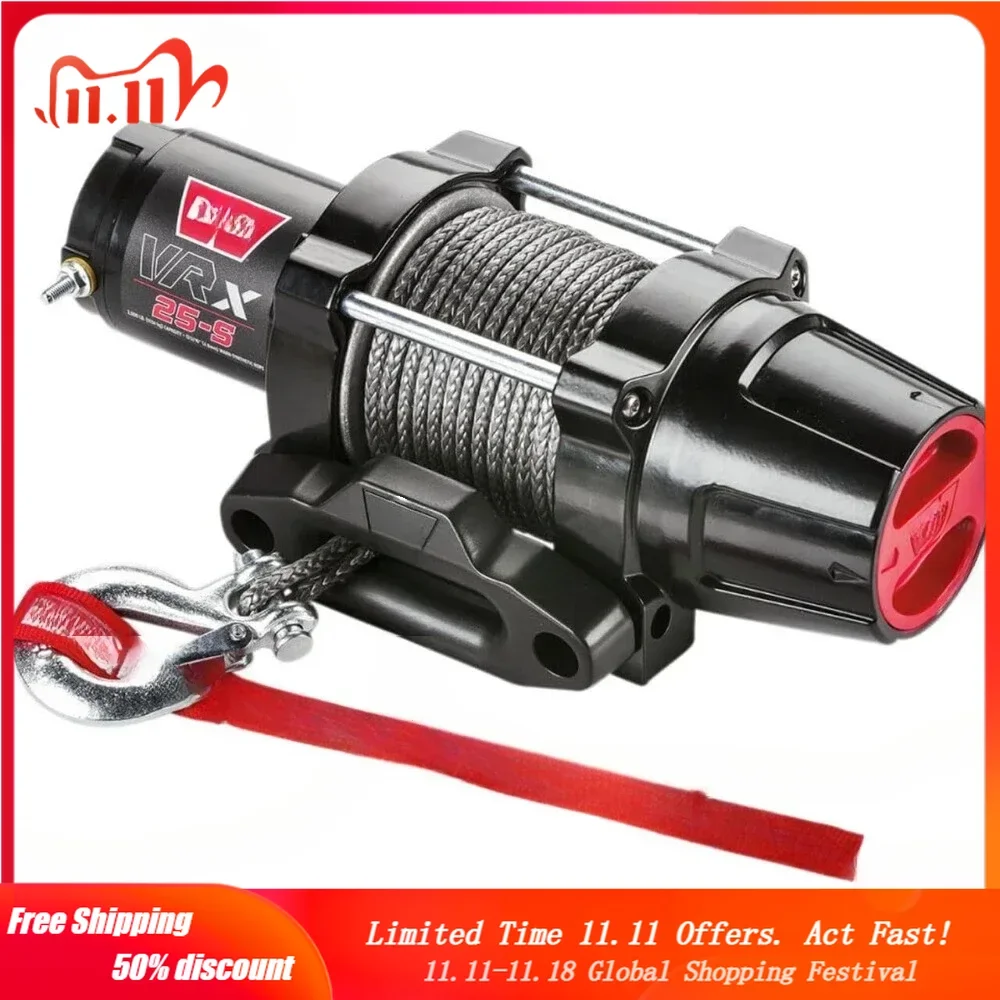 101020 VRX 25-S Powersports Winch with Handlebar Mounted Switch and Synthetic Rope: 3/16