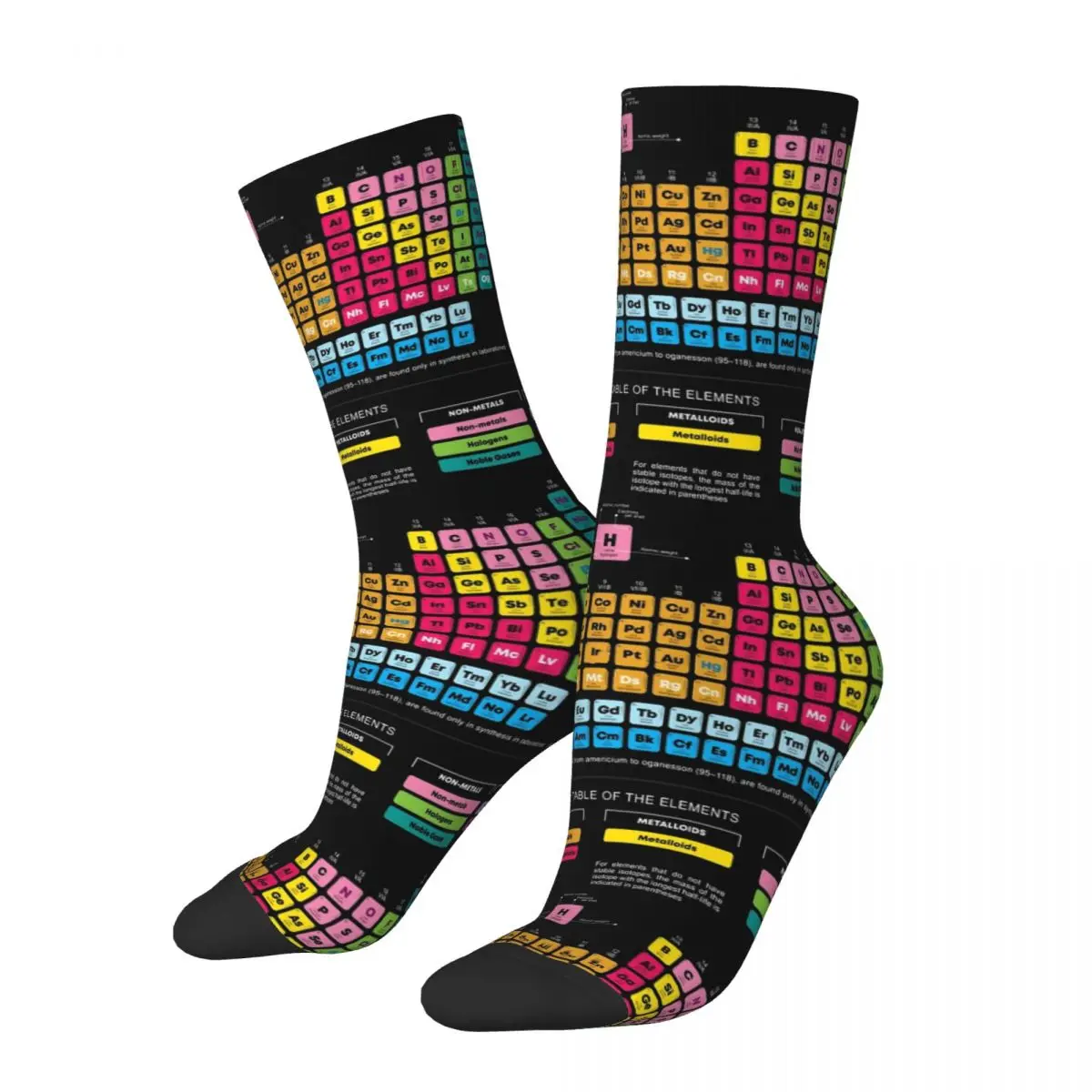 Periodic Table Of The Elements Theme Crew Socks Merch for Unisex Compression Dress Socks