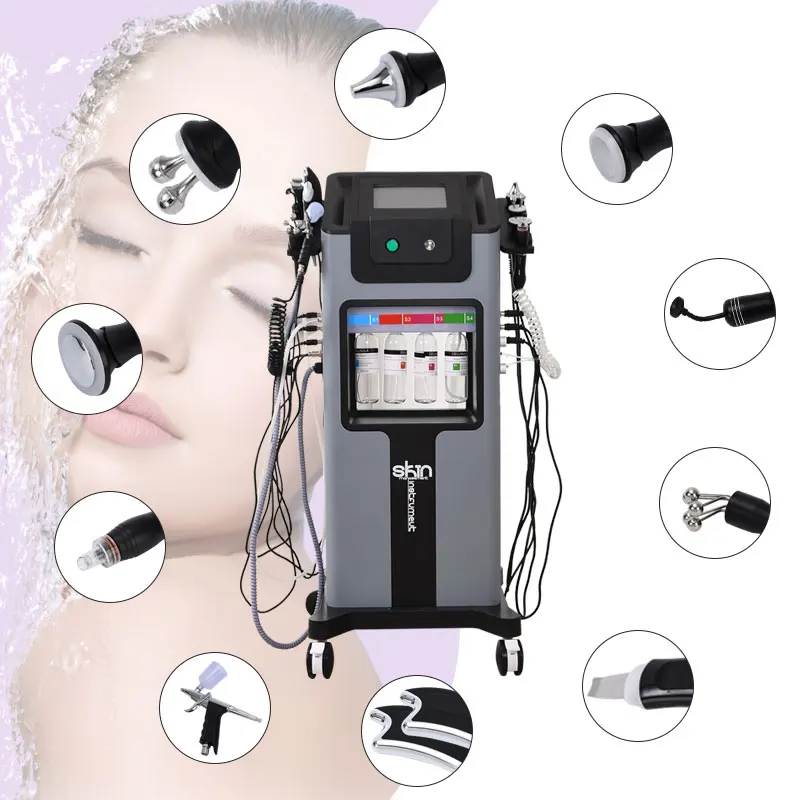 Machine qualifiée ale Hydro DermDelhi, 10 en 1, livres de soins de la peau, jet d'oxygène, soins du visage