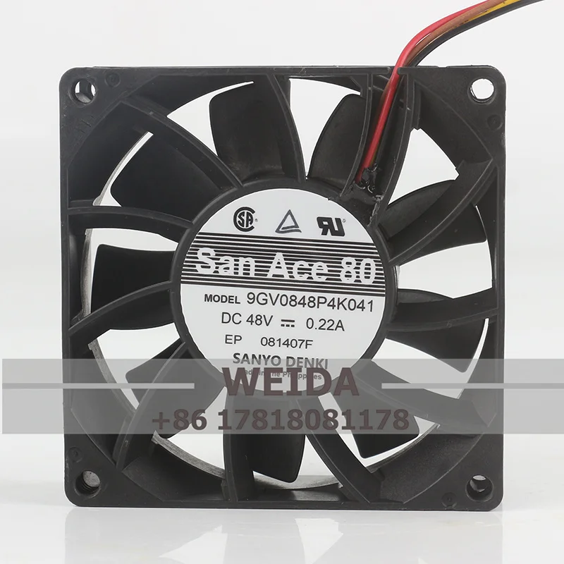 

Корпус вентилятора преобразователь частоты 9GV0848P4K041 DC48V 0,22A 8CM 8025 двухподшипниковый охлаждающий вентилятор 80*80*25MM