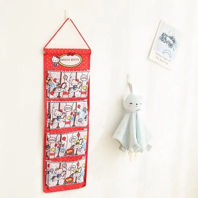 Hello Kitty Wall Hanging Jewelry Organizer - Cartoon Dorm Storage Bag