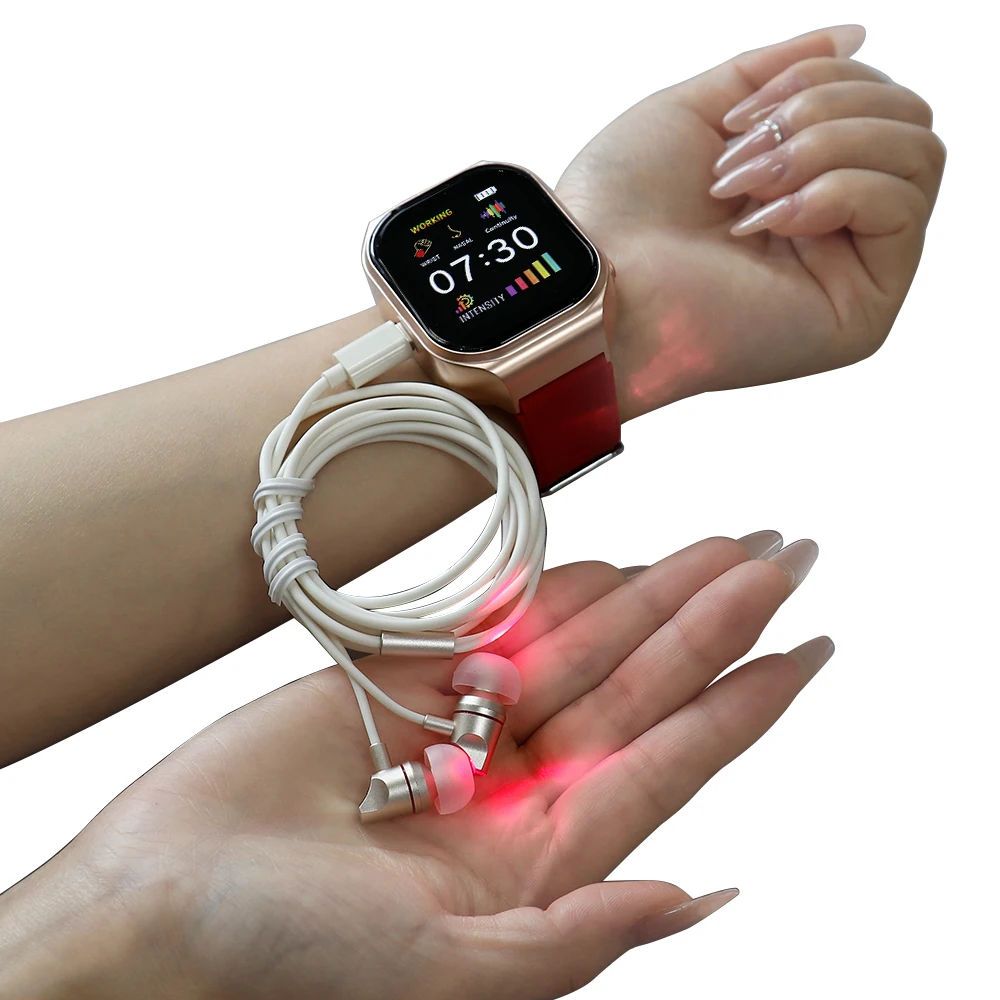 650nm LLLT Nasal Cavity Ear Canal Tinnitus Rhinitis Relief Device Low Frequency Diabete Hypertension Cholesterol Reduce Watch