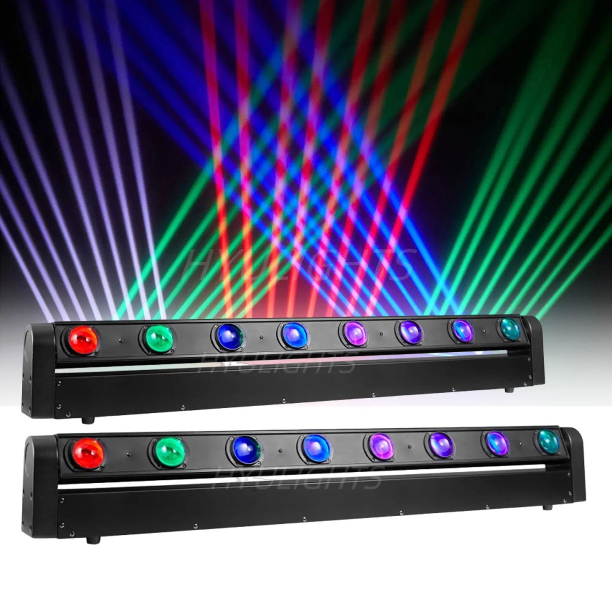 2pcs 8x12W RGBW 4in1 LED Beam Moving Head Lighting with DMX512 Stage Lights Bar for DJ Disco Party Club