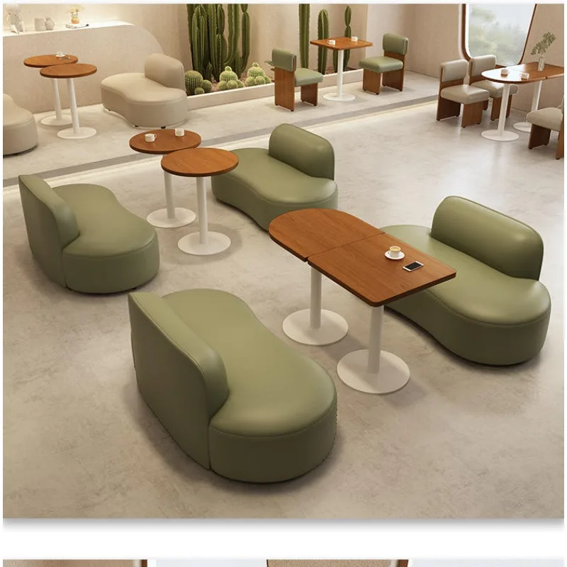 Light Luxury Cheap Coffee Shop Used Booths Seat High Back Sofa Sets Cafe Bench Seating Fast Food Restaurant Furniture for Sale view 3