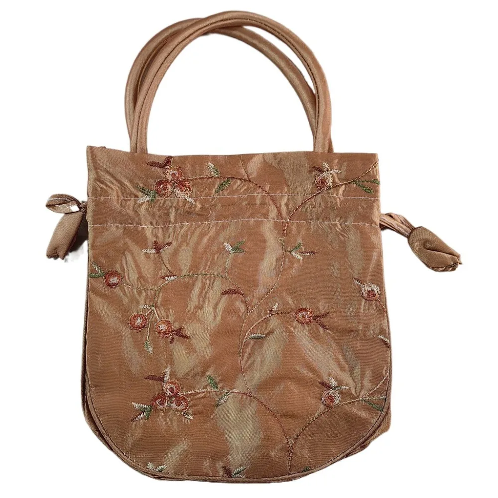 

Ethnic Style Embroidery Casual Money Bags Jewerly Packing Bag Hanfu Drawstrings Bags Women Flower Handbags Small Storage Bags