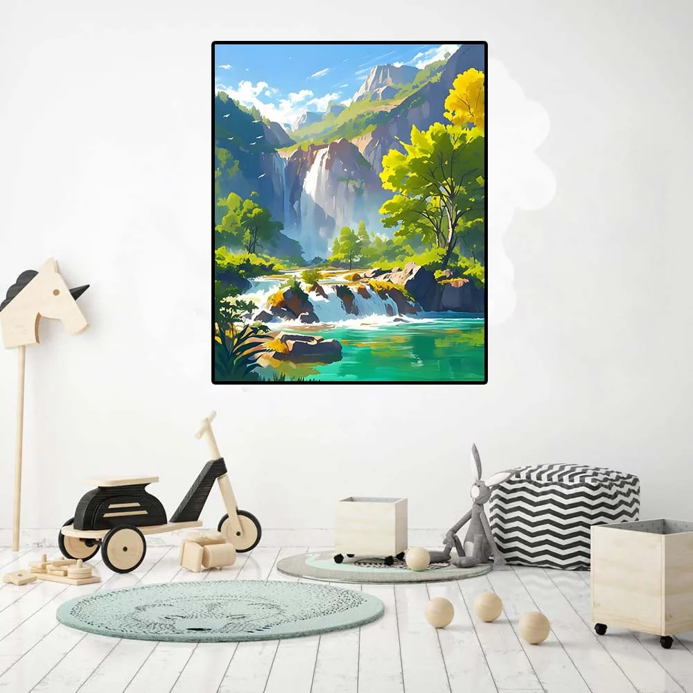 5028581 Digital oil painting living room decorative painting sofa background wall hanging painting