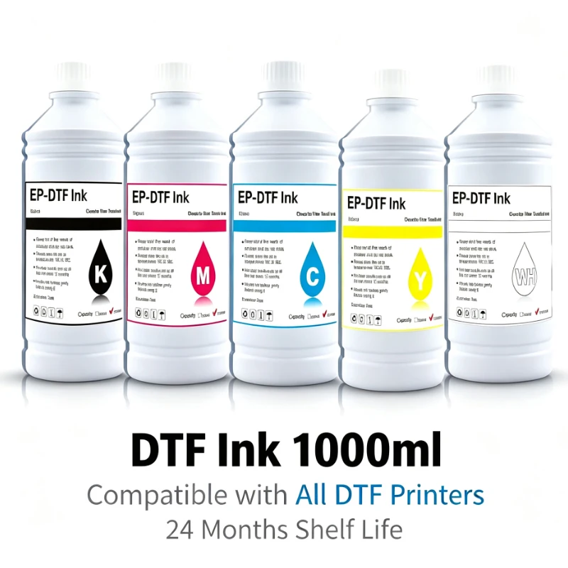 1000ML DTF Transfer Ink for PET Film Compatible with All DTF Printheads including P600 P800 DX5 XP600 TX800 4720 I3200