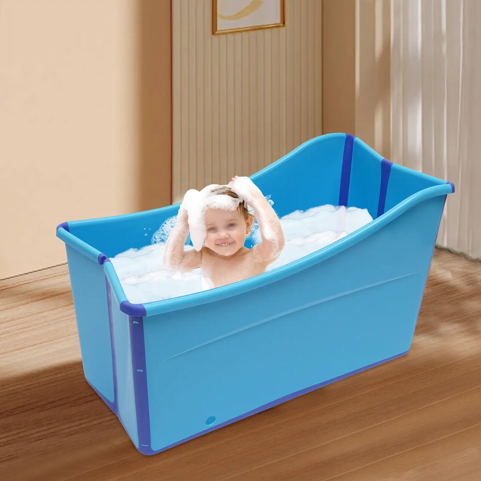 

Foldable Blue Bathtub for Adults and Children - Portable Bath Sauna & Swimming Pool