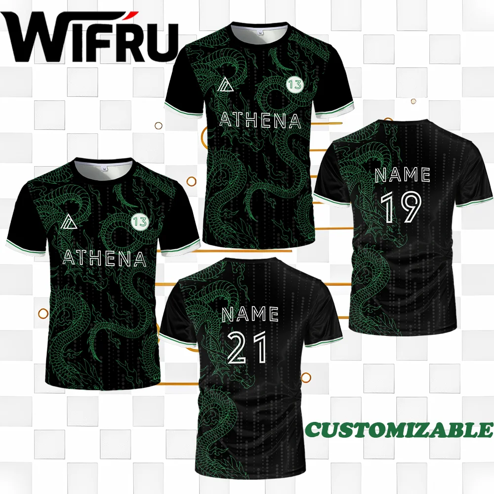 

Custom Team Sports Training Uniforms Cool Trendy Dragon Print T-shirts Suitable For Football Volleyball Esports Clubs Purchase