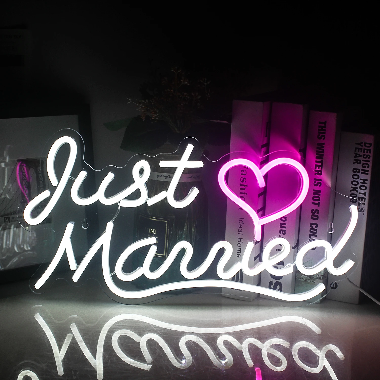 

Just Married Neon Sigh USB Wall Lamp Wedding Mariage Boda Party Decoration Engaged Marry Me Bride LED Romantic Room Decor Lights