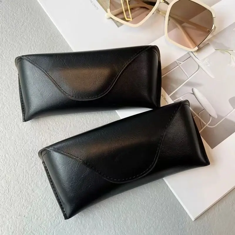 حافظة نظارات كلاسيكية من الجلد الطبيعي، حقيبة نظارات محمولة للعين، حامل نظارات شمسية، صندوق نظارات واقية للرجال والنساء